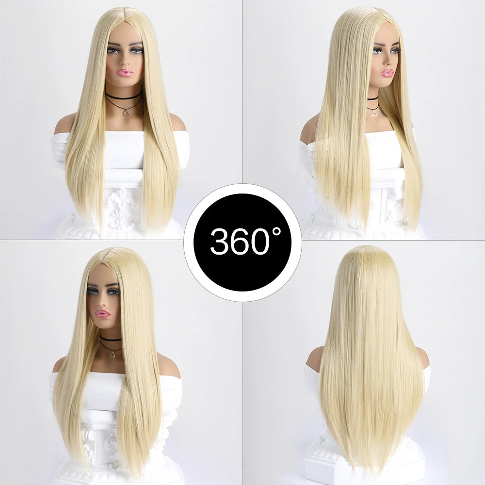 26 Inch Long Straight Synthetic Wig for Women