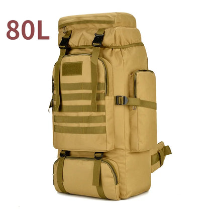80L Tactical Mountaineering Backpack for Hiking Camping