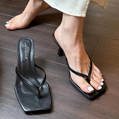 Women's Summer High Heel Flip Flops Sandals