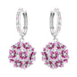 S925 Sterling Silver Iris Flower Hoop Earrings for Women