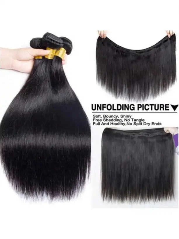Straight Brazilian Virgin Hair Bundles 40 42 Inch