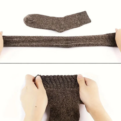 Men's Thick Warm Mid-Calf Socks, 3 Pairs Polyester