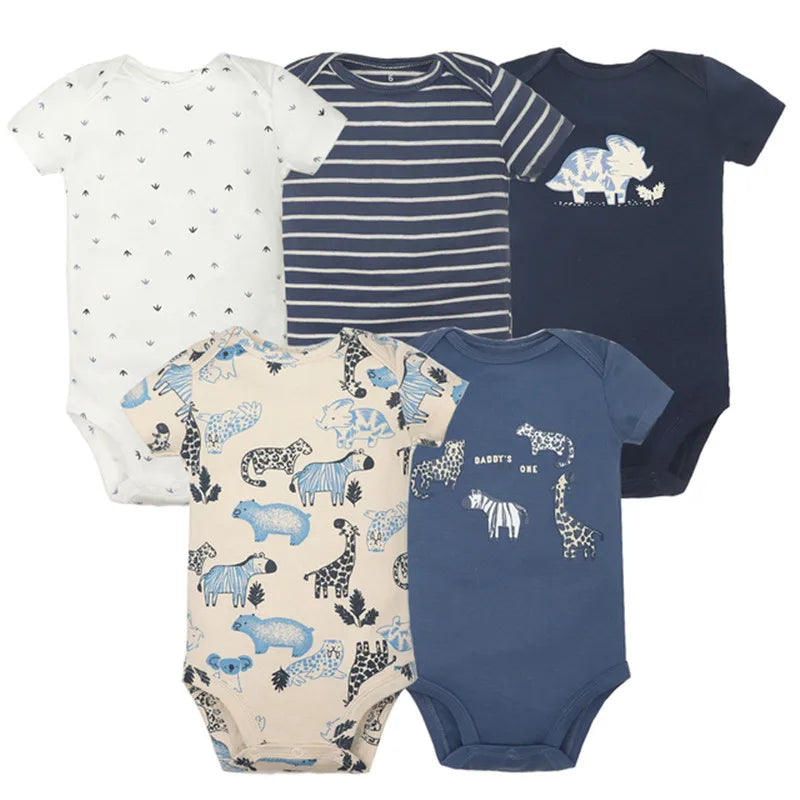 Cotton Summer Girls Bodysuit Set for Newborns