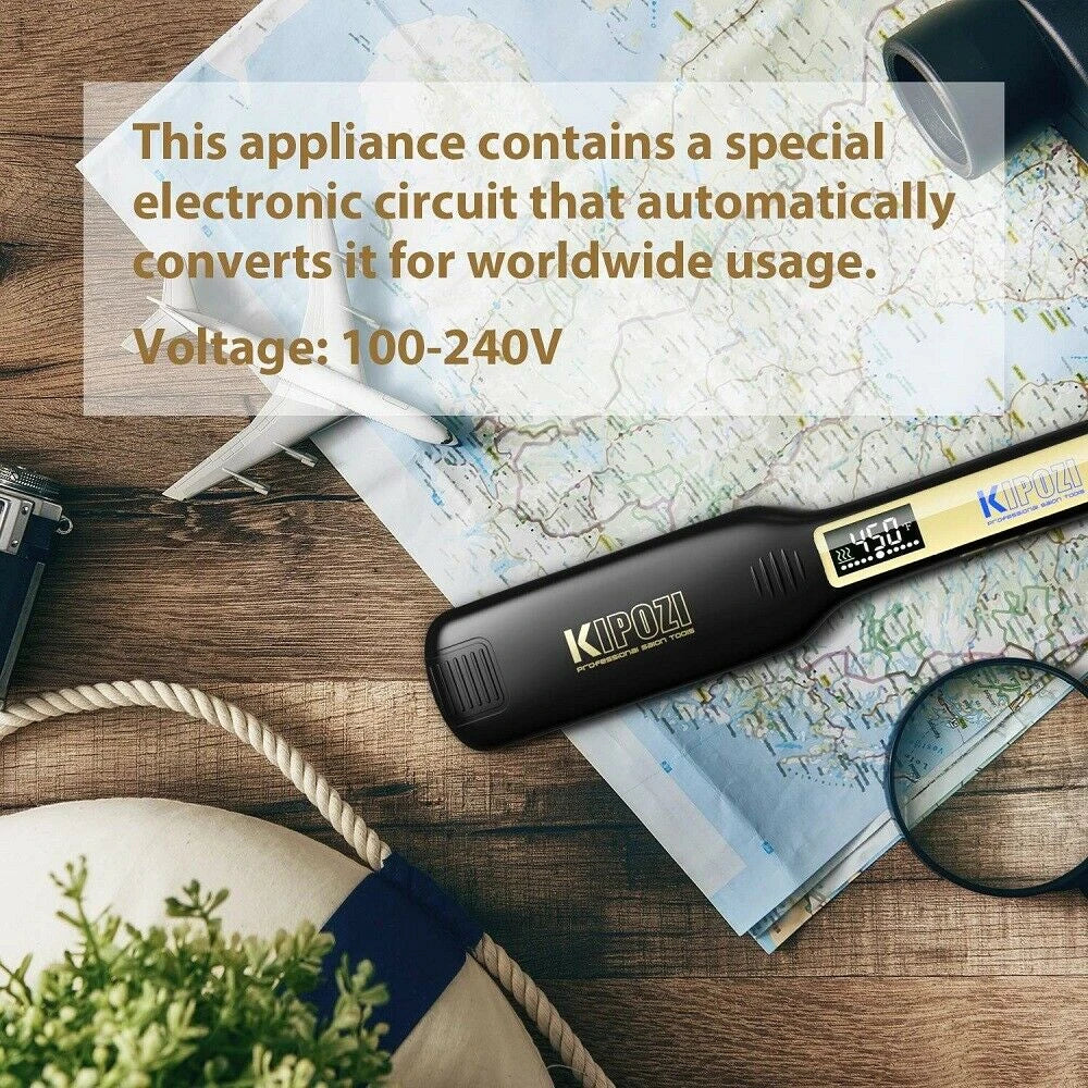 KIPOZI Titanium Flat Iron Hair Straightener with LCD Display