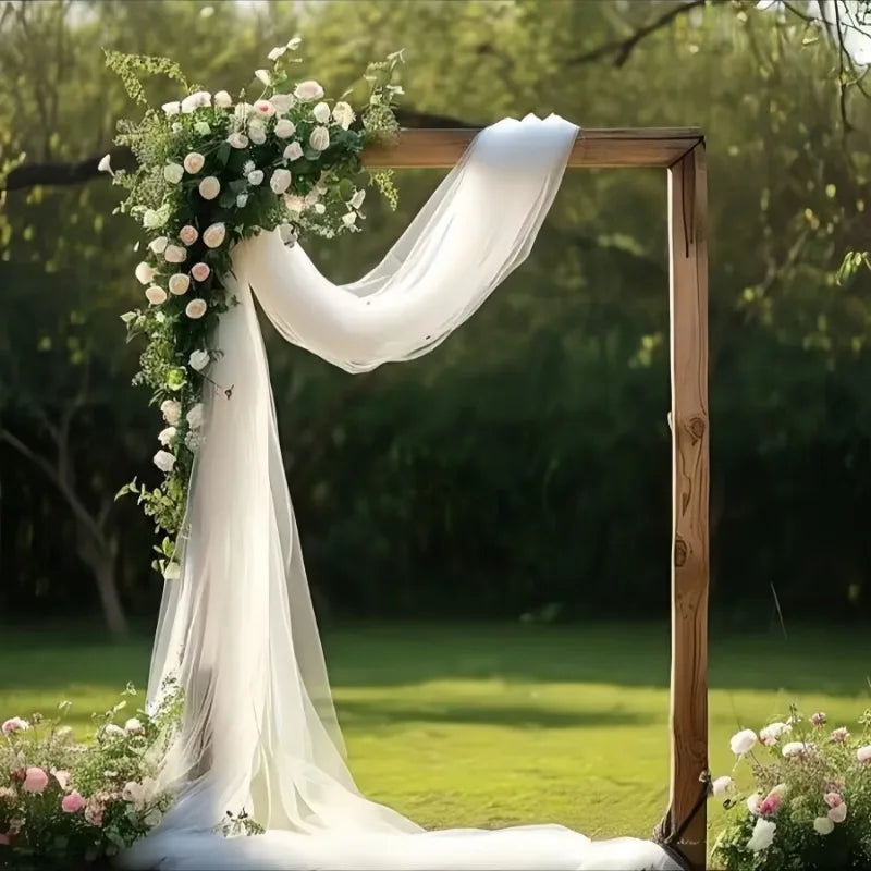 50M White Tulle Fabric for Wedding and Party Decor