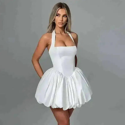 Avrilyaan Off Shoulder Backless A-line Mini Dress