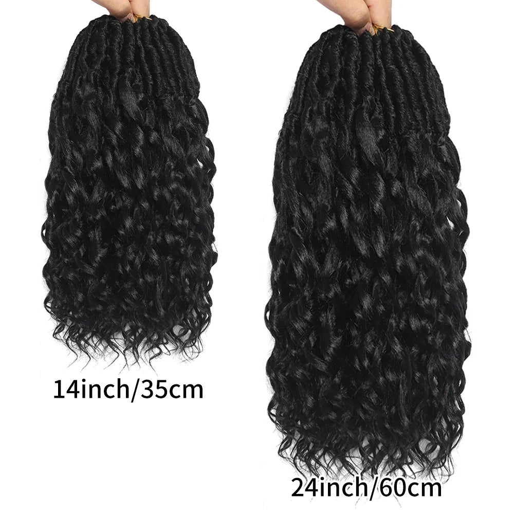 Deep Faux Locs Crochet Hair Curly Ends Synthetic