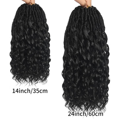 Deep Faux Locs Crochet Hair Curly Ends Synthetic