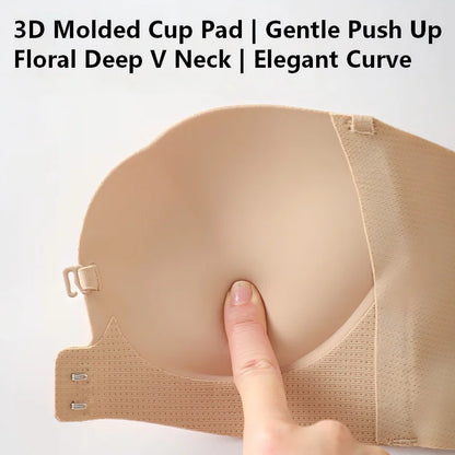 Wireless Strapless Pushup Bra 3D Molded Petal Design