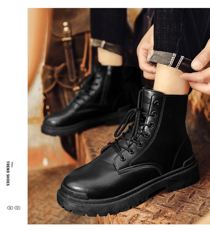 Men's Leather Ankle Boots for Outdoor Hiking