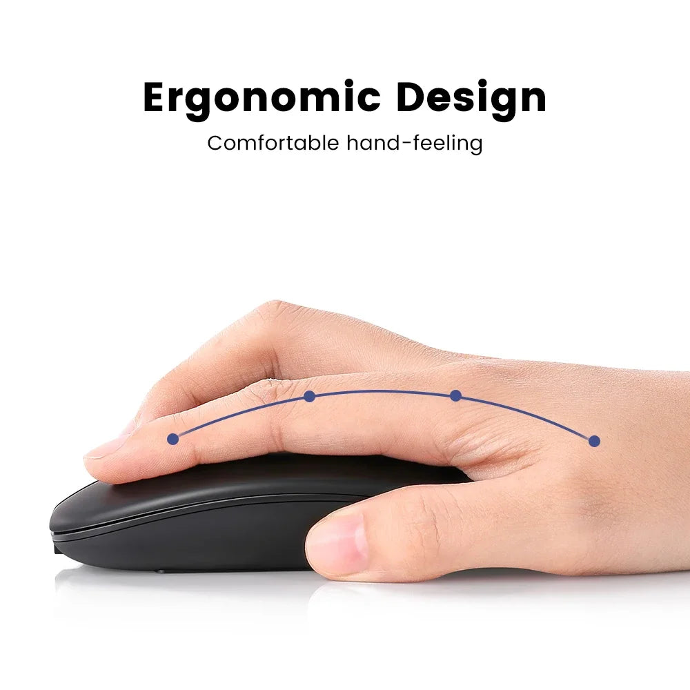 Rechargeable Wireless Mouse Dual Modes for PC and Laptop