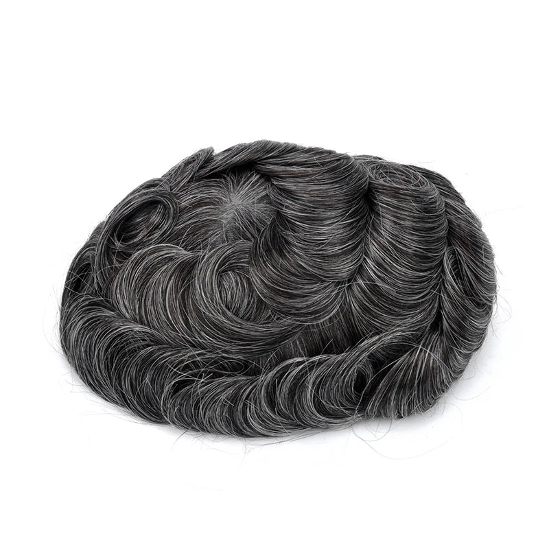 Topunique Swiss Lace Men Toupee Hair Replacement System