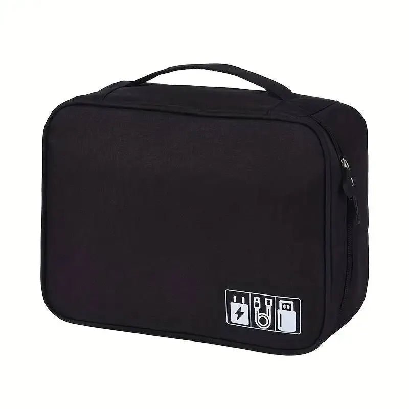 Leather Cable Storage Bag Waterproof Organizer