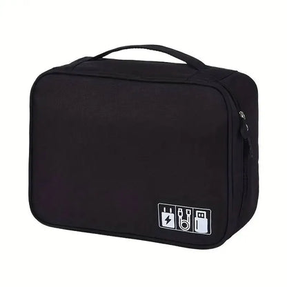 Leather Cable Storage Bag Waterproof Organizer