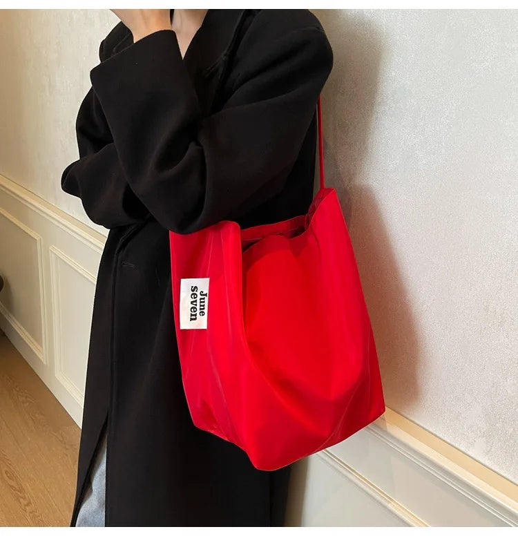 Large Capacity Nylon Tote Shoulder Bag for Women