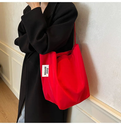 Large Capacity Nylon Tote Shoulder Bag for Women