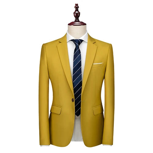 Bright Green Men's Blazer, Polyester Slim Fit Jacket