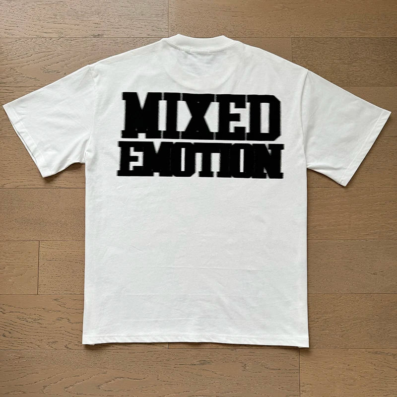 Mixed Emotion Cotton T-Shirt for Couples with Angel Print