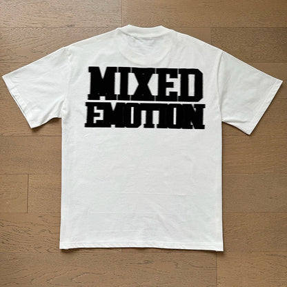 Mixed Emotion Cotton T-Shirt for Couples with Angel Print