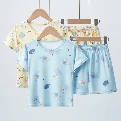 Children's Summer Short Sleeve Shorts Set