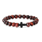 Natural Stone Wood Beads Rosary Bracelet for Meditation