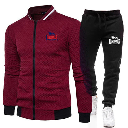 Men's Casual Spring and Autumn Zipper Jacket Set