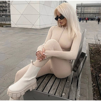 Fur-Trimmed Hooded One-Piece Ski Suit for Women