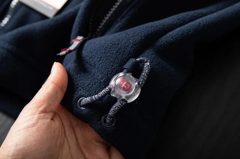 Windproof Fleece Padded Jacket for Men, Large Size
