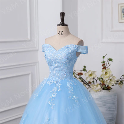 Off Shoulder Plus Size Wedding Dress Tulle and Organza