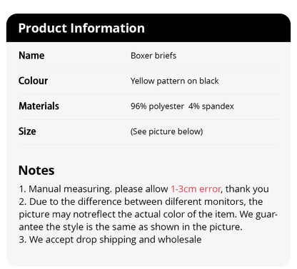 Men's Black Gold Printed Boxer Underwear 5/10 Pack