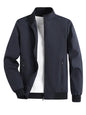 Men's Casual Zipper Jacket in Polyester for Spring and Autumn