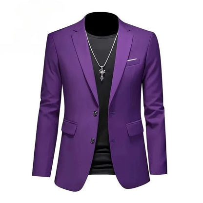 Men's White Formal Suit Jacket with Long Sleeves
