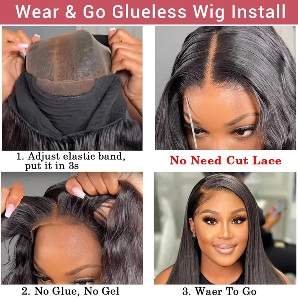 40 Inch Straight Human Hair Lace Front Wig Glueless