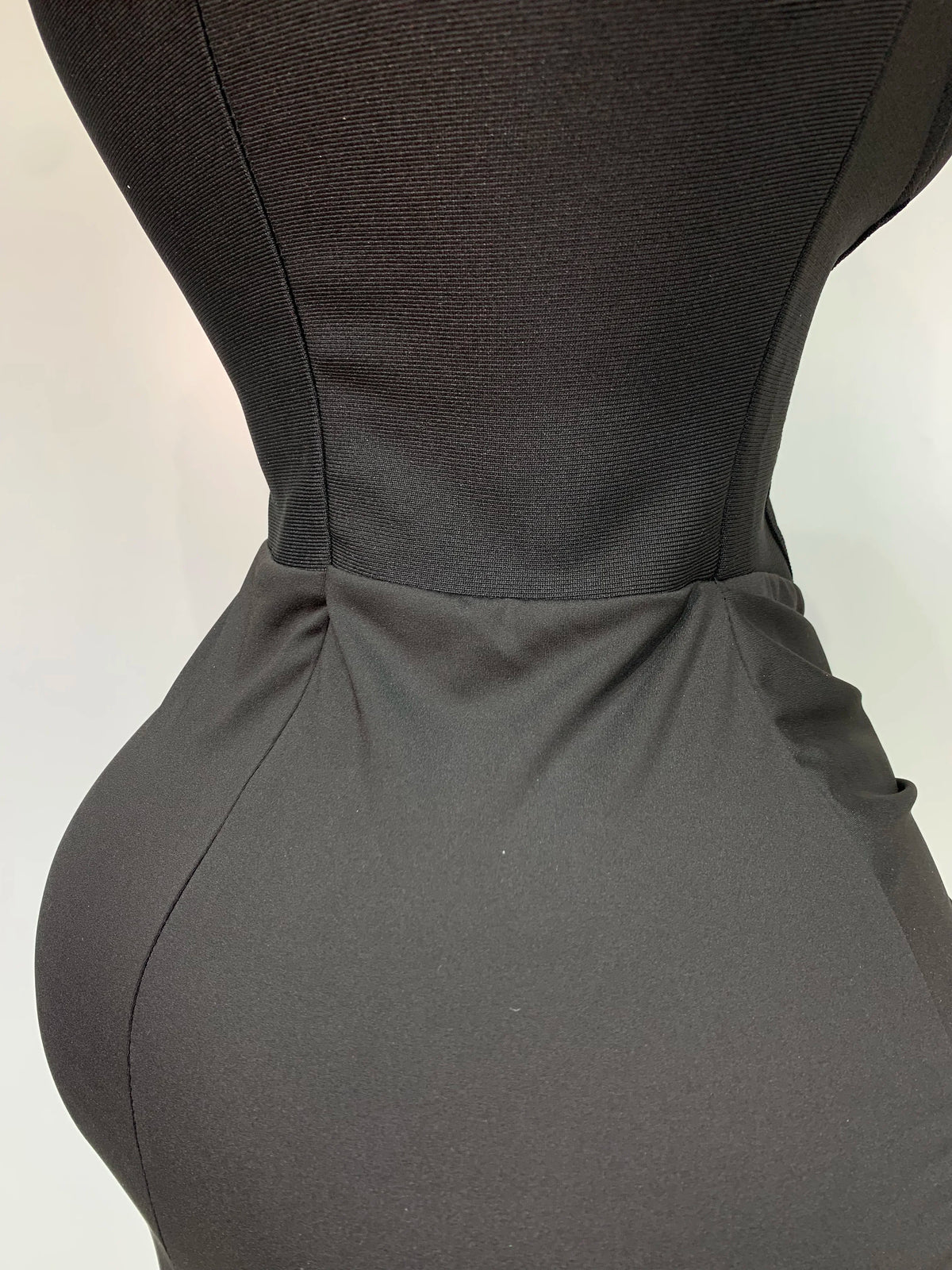 Black Off Shoulder Bodycon Dress with Diamonds