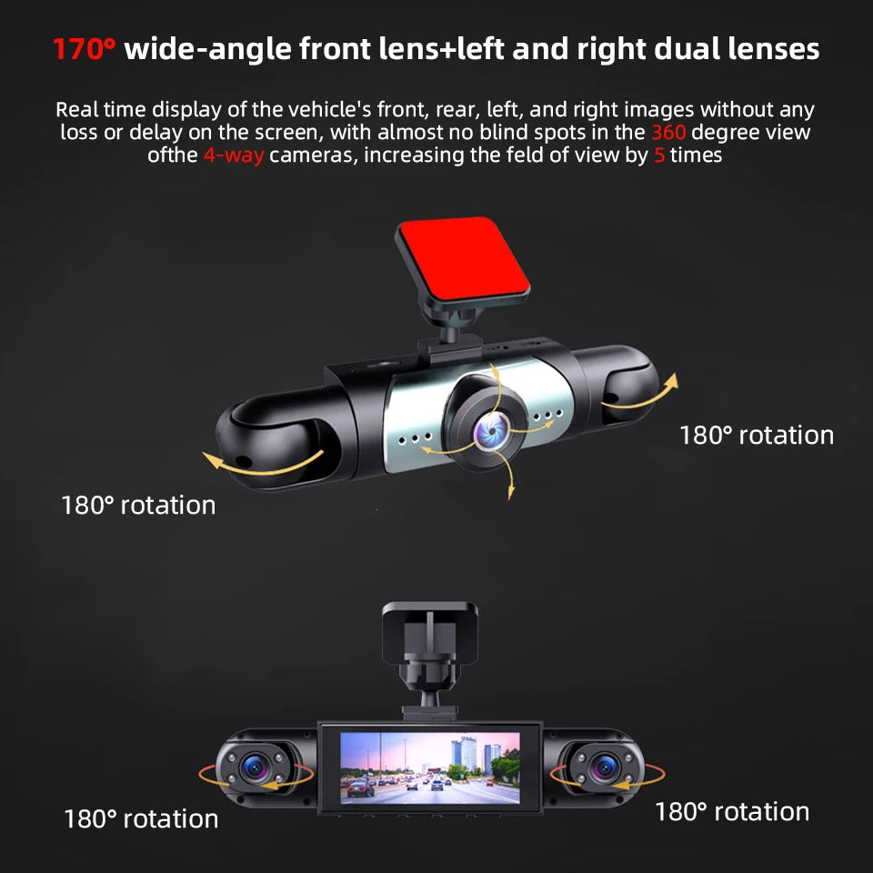 1080P Four-Channel Car DVR with Night Vision