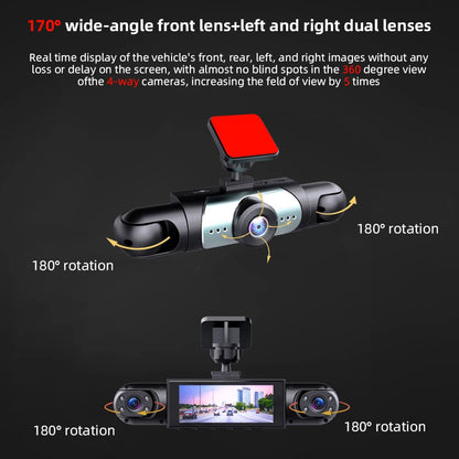 1080P Four-Channel Car DVR with Night Vision
