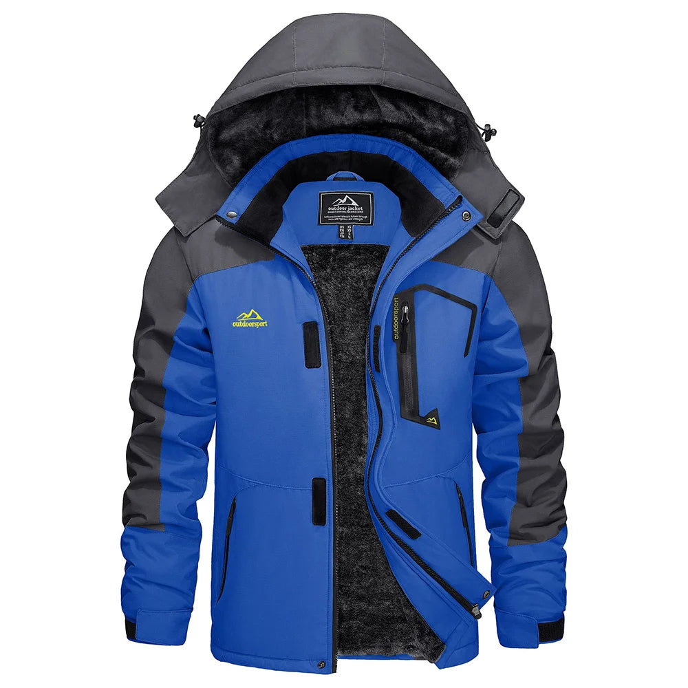 Men's Waterproof Fleece Ski Jacket Parka