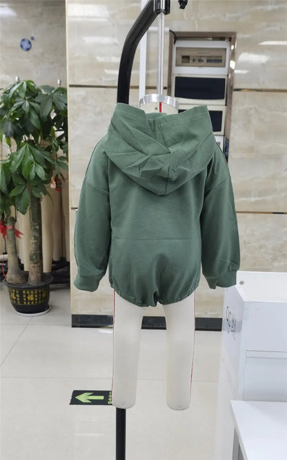 Baby Hooded Romper Long Sleeve Solid Color Bodysuit