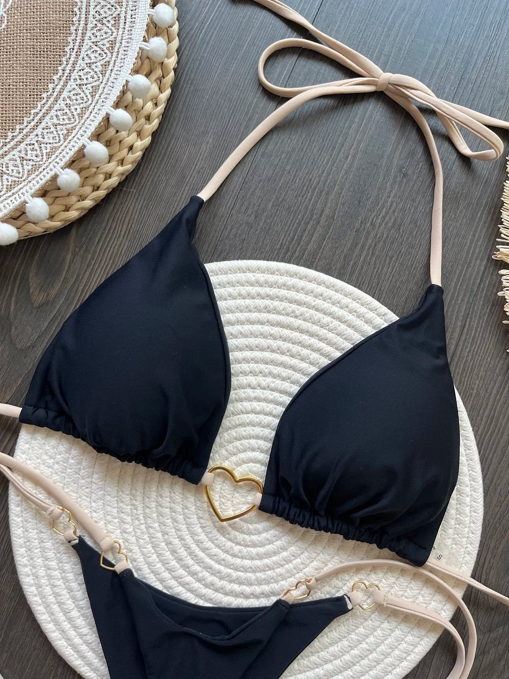 RUOTONSEPT Solid Color Bikini Set Women's Swimwear