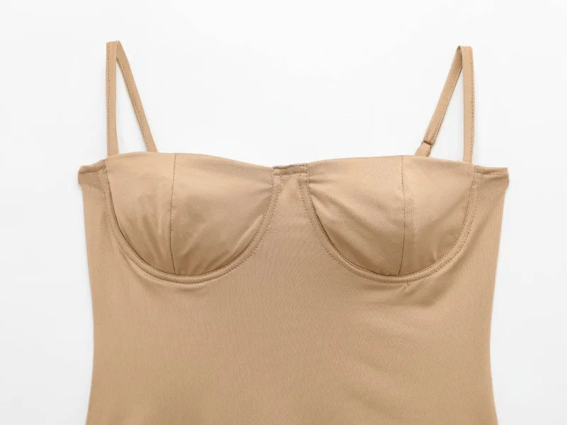 Underwire Spaghetti Strap Bodysuit for Women Casual Slim Fit