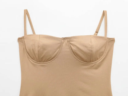 Underwire Spaghetti Strap Bodysuit for Women Casual Slim Fit