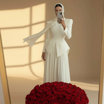 Elegant Women's Blazer Skirt Suit Set