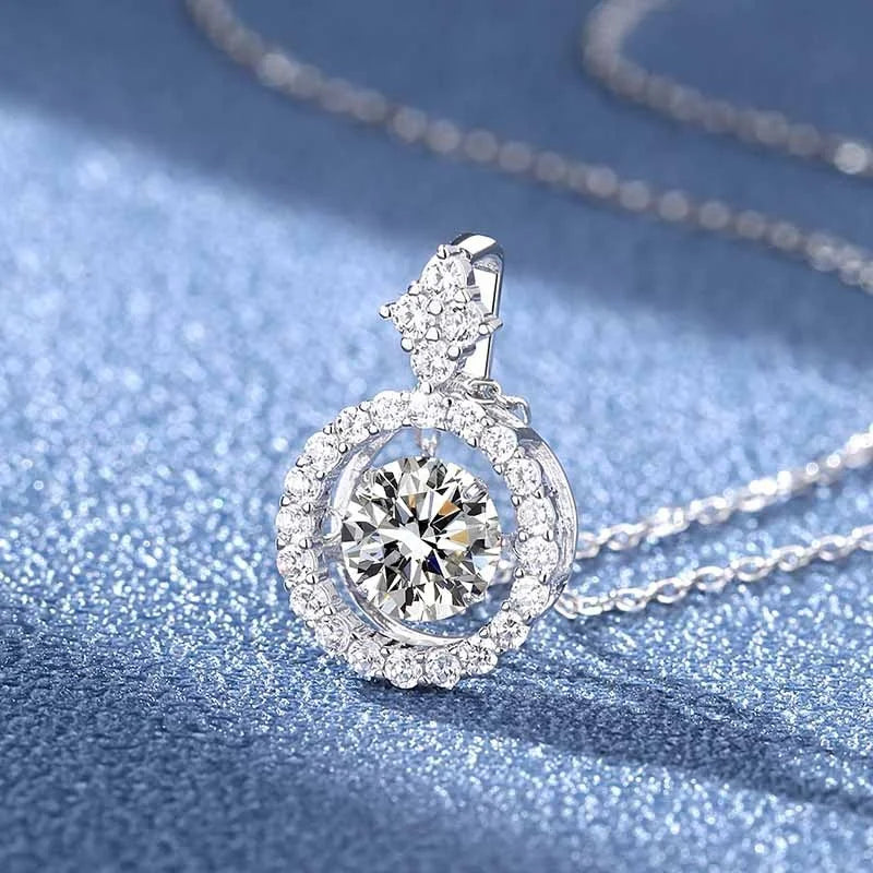Moissanite Pendant Necklace for Women in Sterling Silver