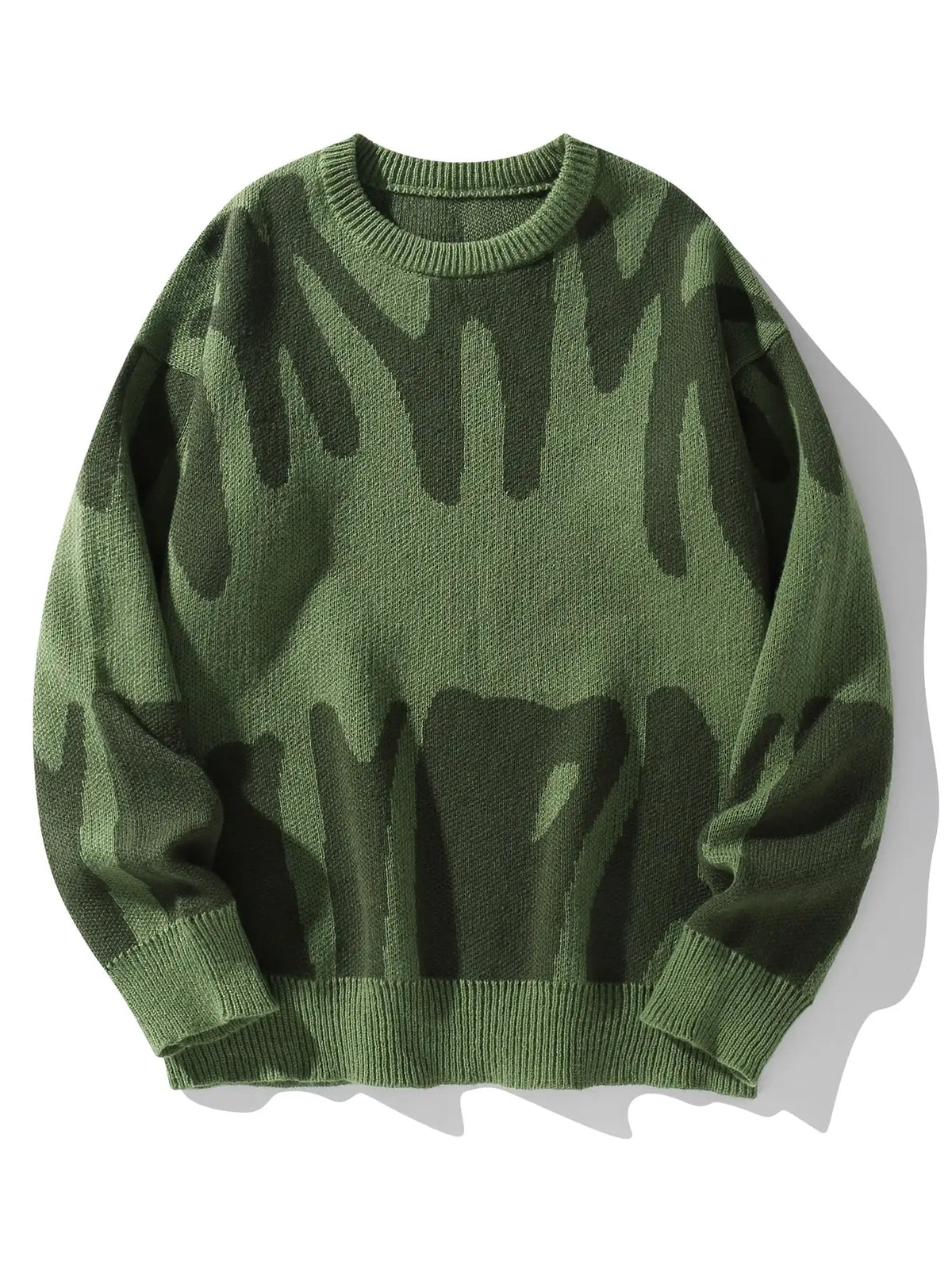 Irregular Jacquard Pattern Pullover Sweater Men Casual
