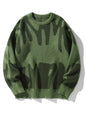 Irregular Jacquard Pattern Pullover Sweater Men Casual