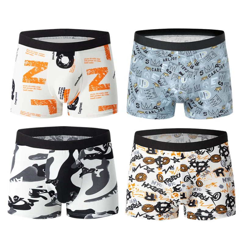 Men's Printed Boxer Shorts Comfortable Plus Size
