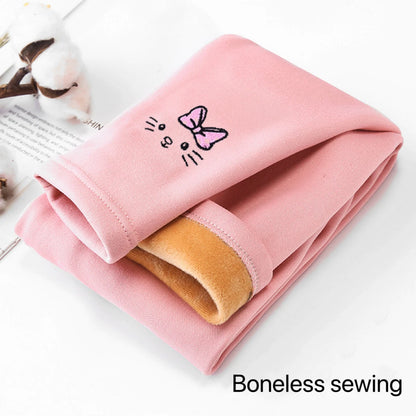 Fleece-Lined Thermal Leggings for Girls