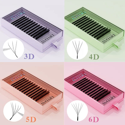 DIYDAY W Shape Eyelash Extensions Natural Soft Synthetic Hair