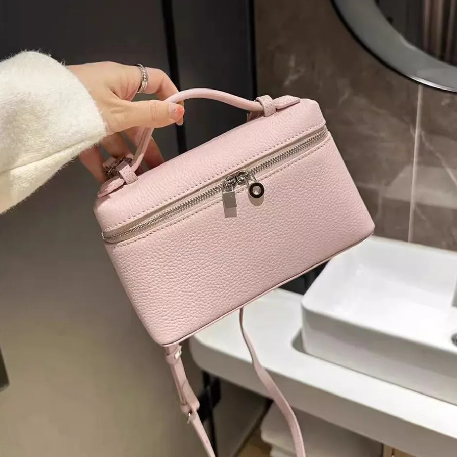 Lychee Grain Patent Leather Shoulder Bag for Women