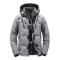 Men's White Duck Down Winter Jacket Hooded Parka